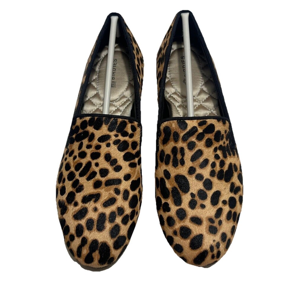 BIRDIES The Starling in Cheetah Womens 5 shoes Slipper Flat Loafer Calf Hair NIB - Picture 5 of 13